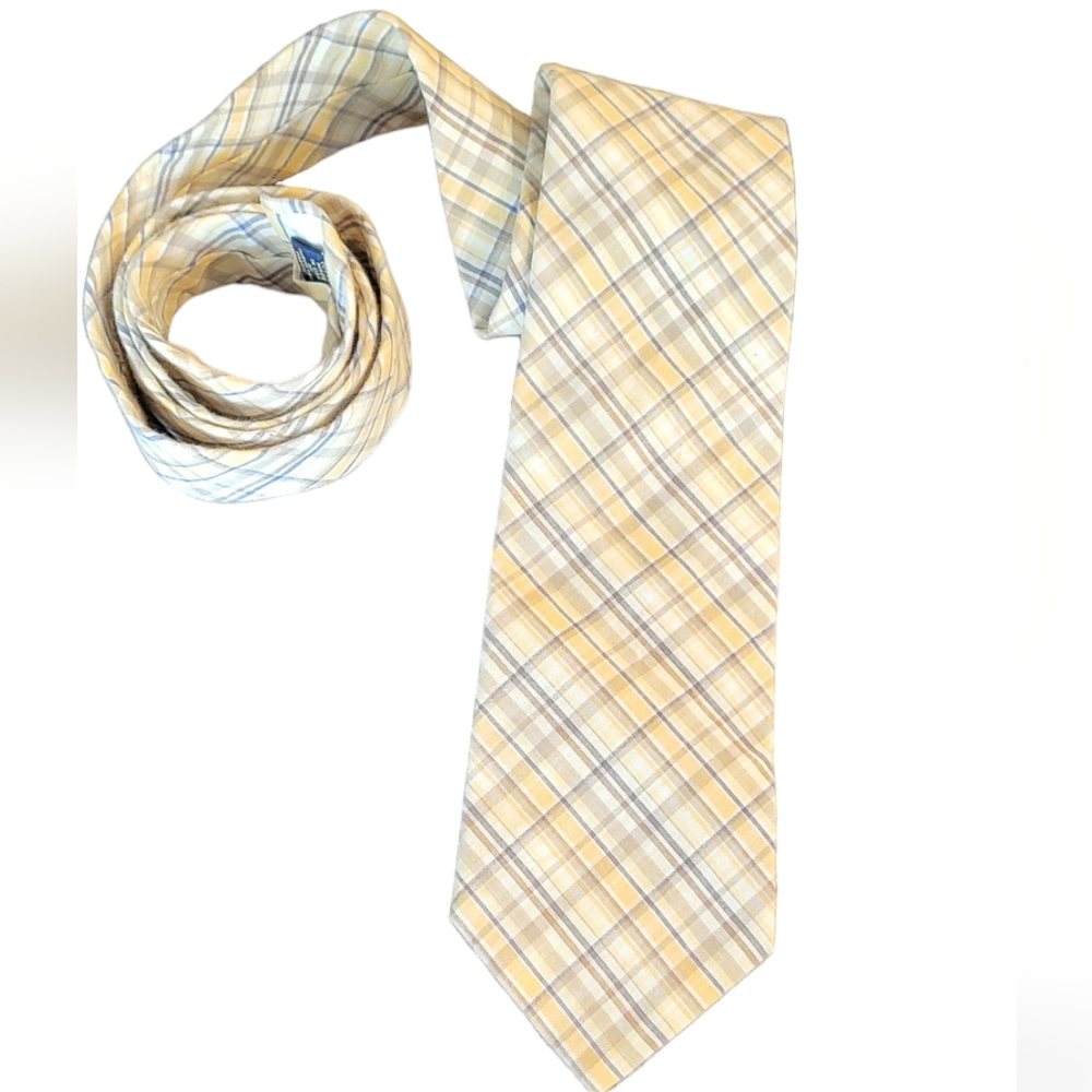 Men's Brooks Brother's Pastel Yellow & Blue Gingham Necktie